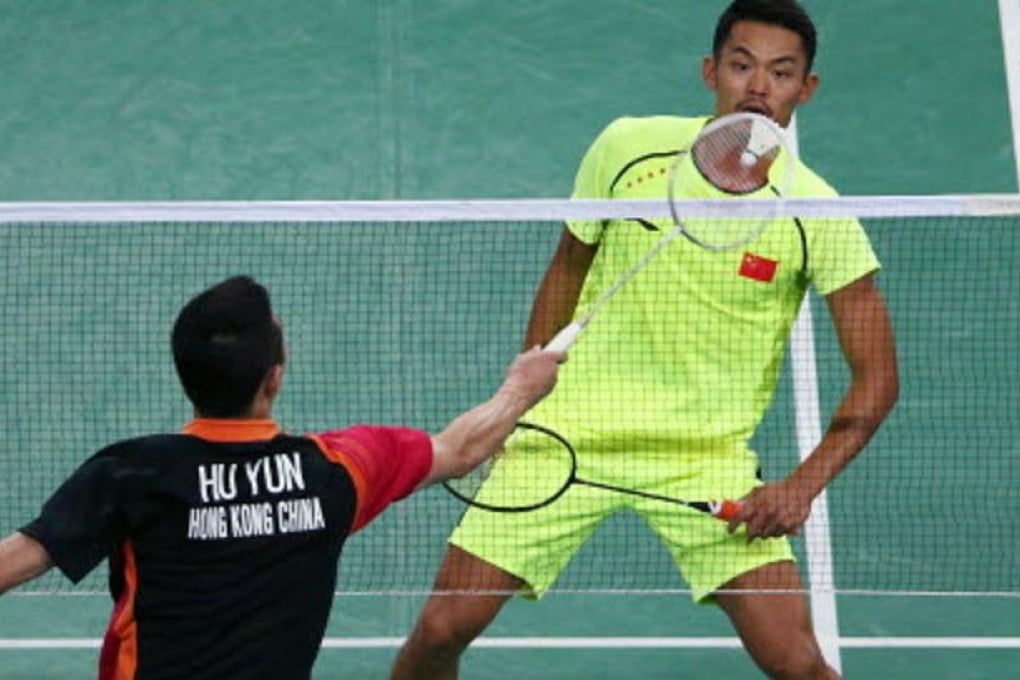 Hong Kong's Hu Yun in action against China's Lin Dan in Incheon last year. Photo: Nora Tam