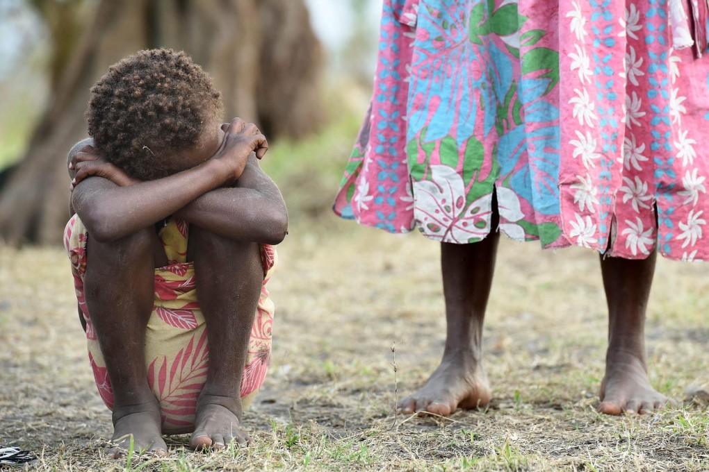 A young Vanuatan boy at the Enima Evacuation Centre on Tanna Island. Photo: EPA