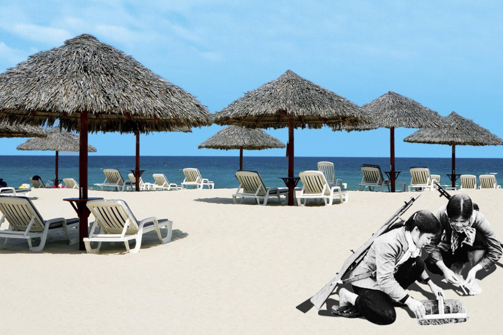 Girls Laying Punji Stake Booby Trapped Furama Resort — Da Nang by Dinh Q. Lê. Photo: May Tse