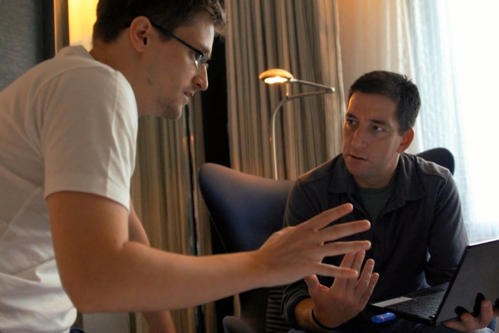Edward Snowden (left) with Glenn Greenwald in Citizenfour. Photo: AP