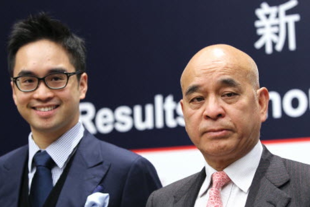Adrian Cheng's promotion to executive vice-chairman is being seen as an indication he is the heir apparent to his father, Henry Cheng. Photo: Sam Tsang