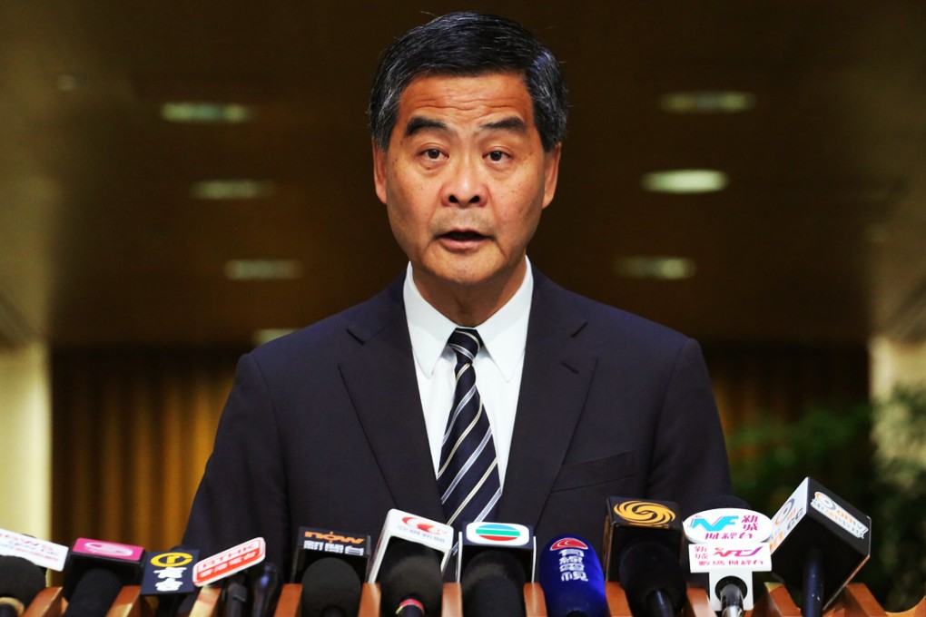 Leung Chun-ying faces the challenge of TV debate over political reform issued by a leading pan-democrat yesterday. Photo: Felix Wong