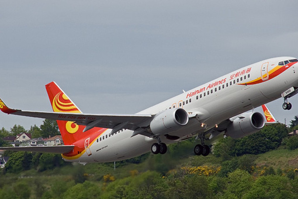A Hainan Airlines flight flew from commercial hub Shanghai to Beijing using biofuel mixed with waste cooking oil from restaurants in China. Photo: SCMP Pictures