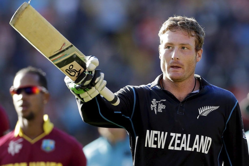 New Zealand's Martin Guptill acknowledges the crowd after his 237 against the West Indies. Photo: Reuters
