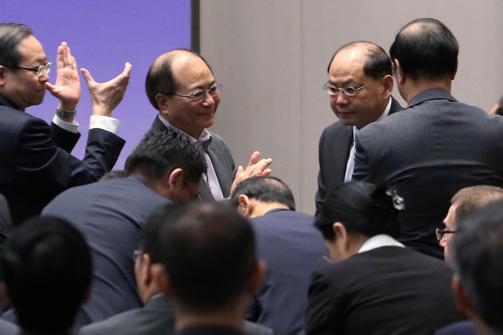 Police Commissioner Andy Tsang (second from right) attends a Fight Crime Conference at the Government Offices yesterday. Photo: Felix Wong