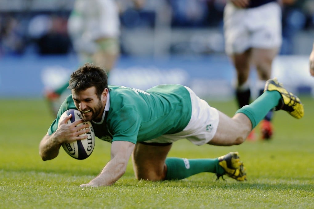 Jared Payne scores Ireland's third try in a 40-10 victory over Scotland in their Six Nations clash at Murrayfield. Photo: Reuters