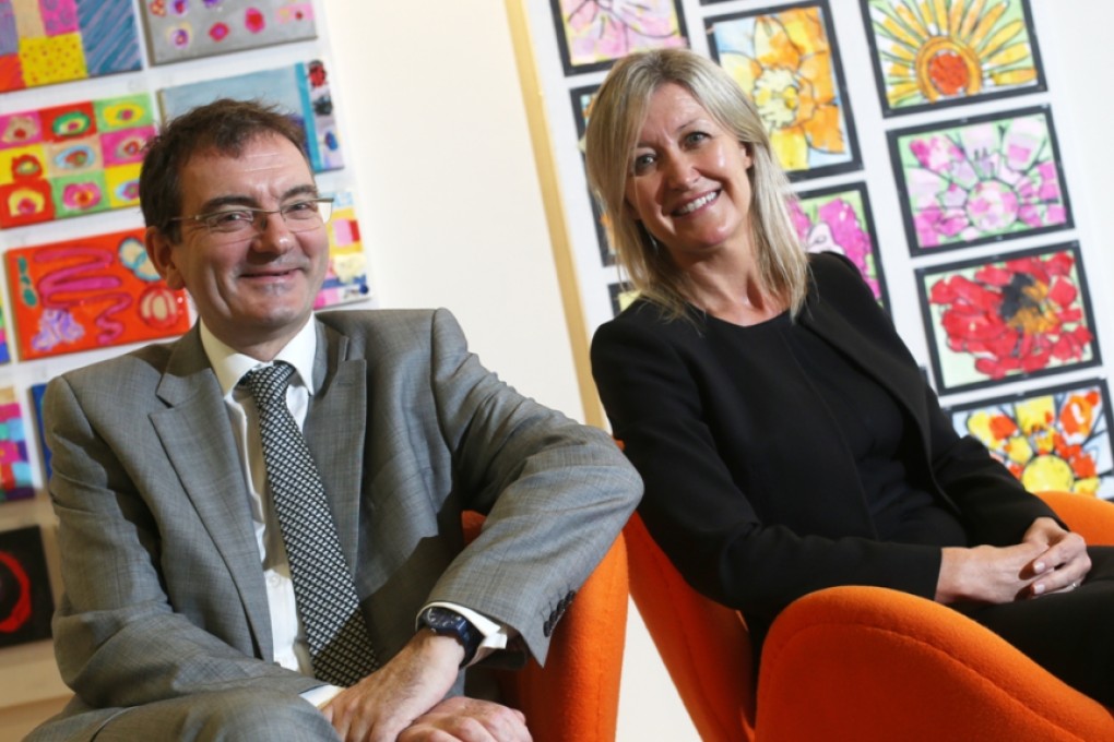 ESF chief executive Belinda Greer (right) and King George V School principal Dr Ed Wickins, who will become head of the new Kowloon Learning Campus under the proposal. Photo: David Wong