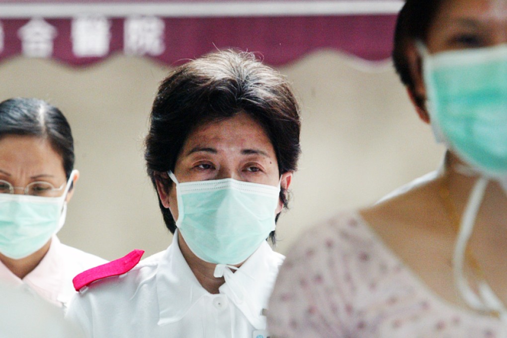 Medical staff wear various kind of protective masks in United Christian Hospital during SARS in 2003. Photo: David Wong