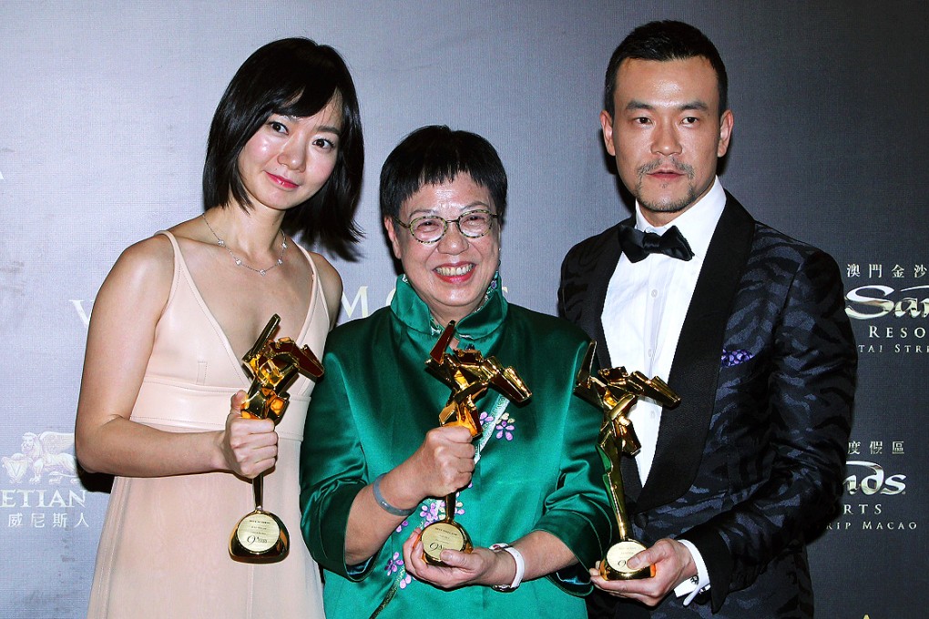 Best actress winner Bae Doo-na (left) with best director Ann Hui and best actor Liao Fan at the Asian Film Awards.
