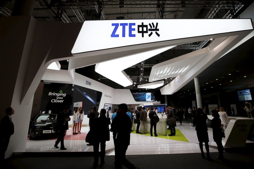 ZTE's logo is seen at a conference in Europe. Photo: Reuters