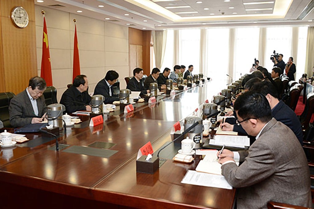 Fugitive Repatriation and Asset Recovery Office of the Central Anti-graft Coordination Group meet to launch Operation Skynet. Photo: SCMP Pictures