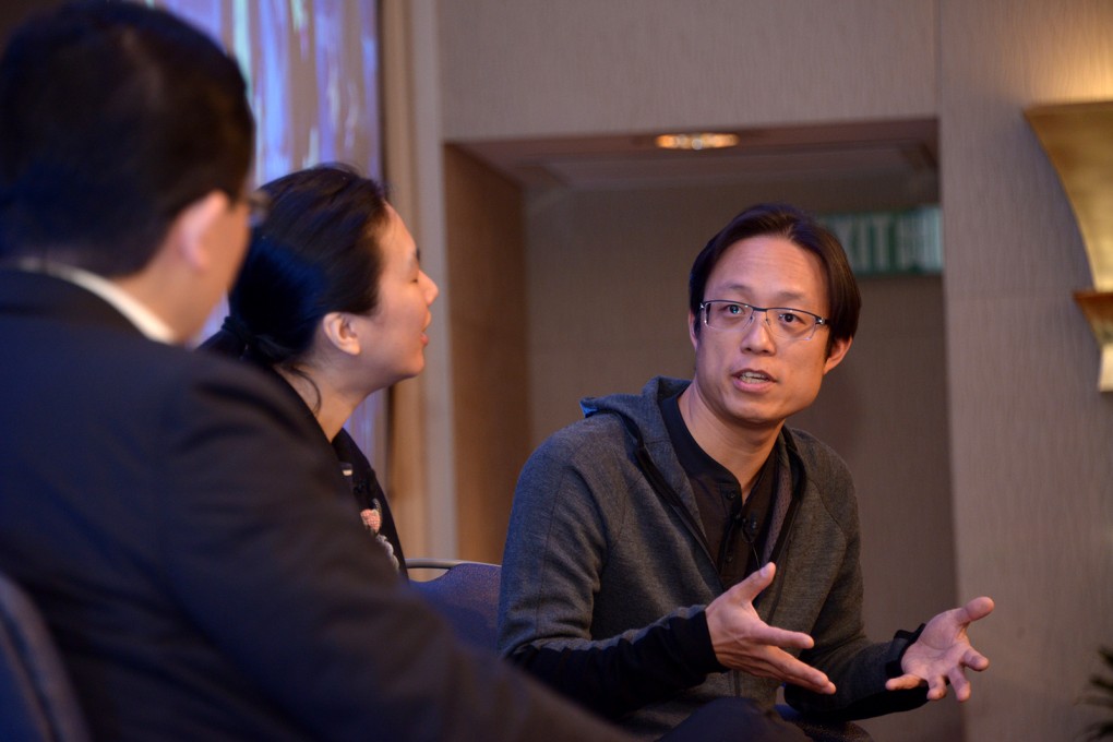 Serial entrepreneur and CEO of media company Outblaze Yat Siu addresses a panel at the inaugural SCMP Game Changers forum. Photo: SCMP Pictures