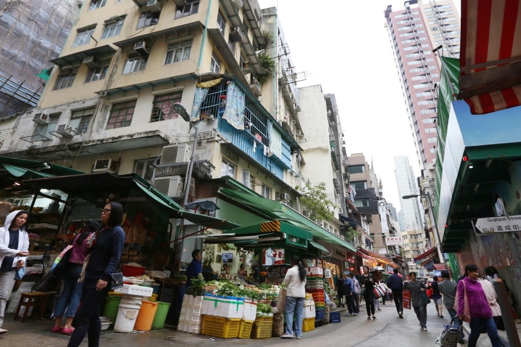 The Urban Renewal Authority plans to build a complex of shops, homes and a hotel on Graham Street in Central. Photo: Nora Tam