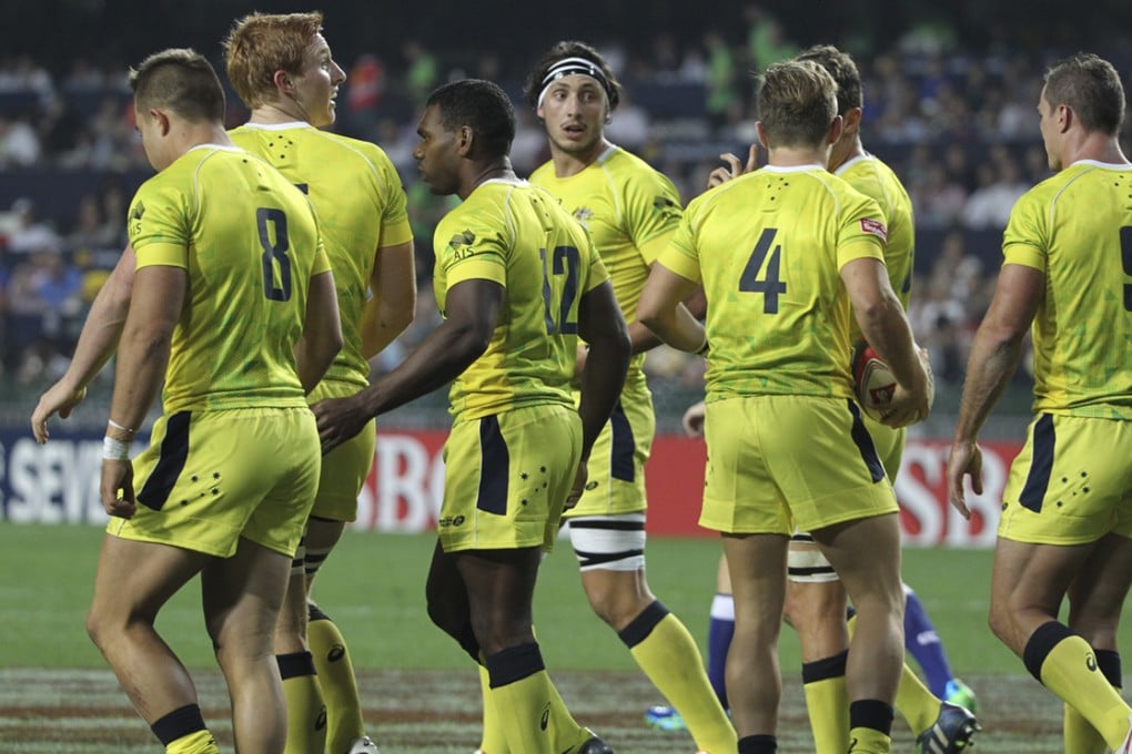 Australia opened their 2015 Hong Kong Sevens account with a 33-5 victory against Portugal and their coach, Geraint John, hopes they can go all the way. Photo: Nora Tam/SCMP