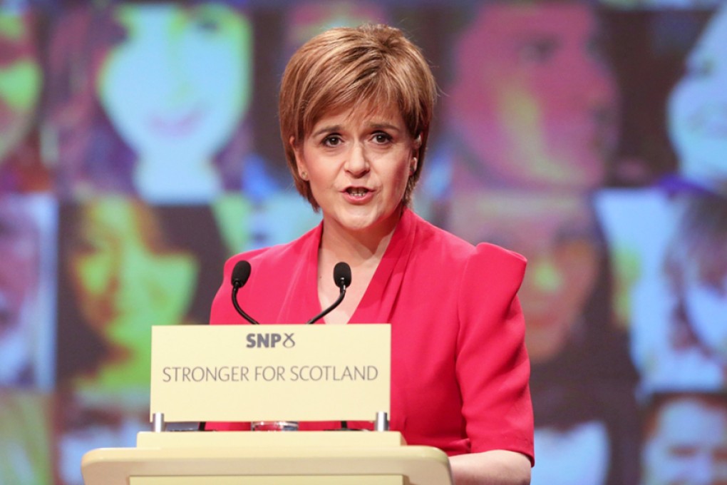 Nicola Sturgeon promises SNP will use balance of power in British parliament to fight spending cuts. Photo: Bloomberg