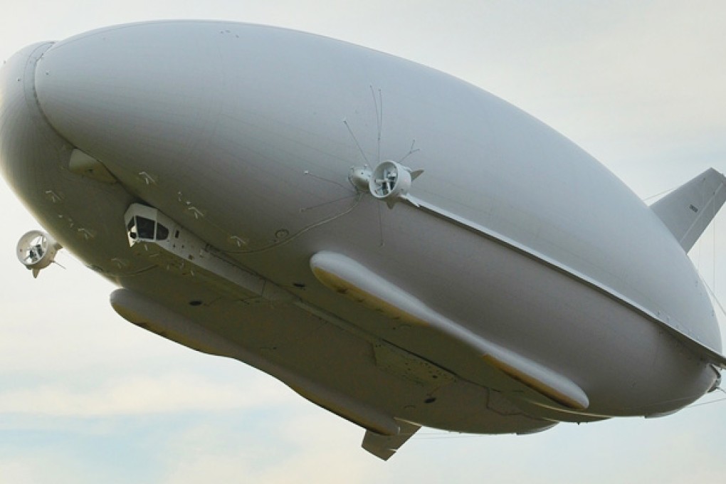 The Airlander 10 can stay aloft for weeks at a time, suspended by its 38,000 cubic metre helium-filled hull. Photo: SCMP Pictures