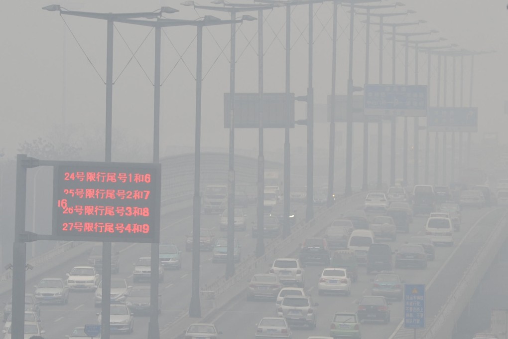 Vehicles are among the biggest contributors to air pollution in Tianjin. Photo: Xinhua