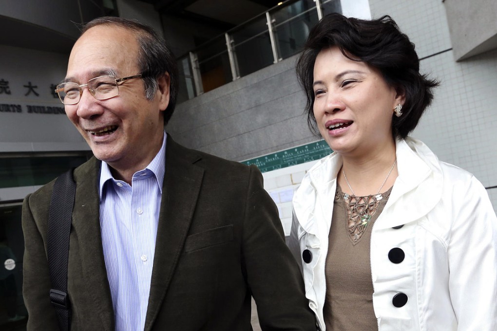 Helbert Lau and Yeung Chui-ping yesterday. Photo: David Wong