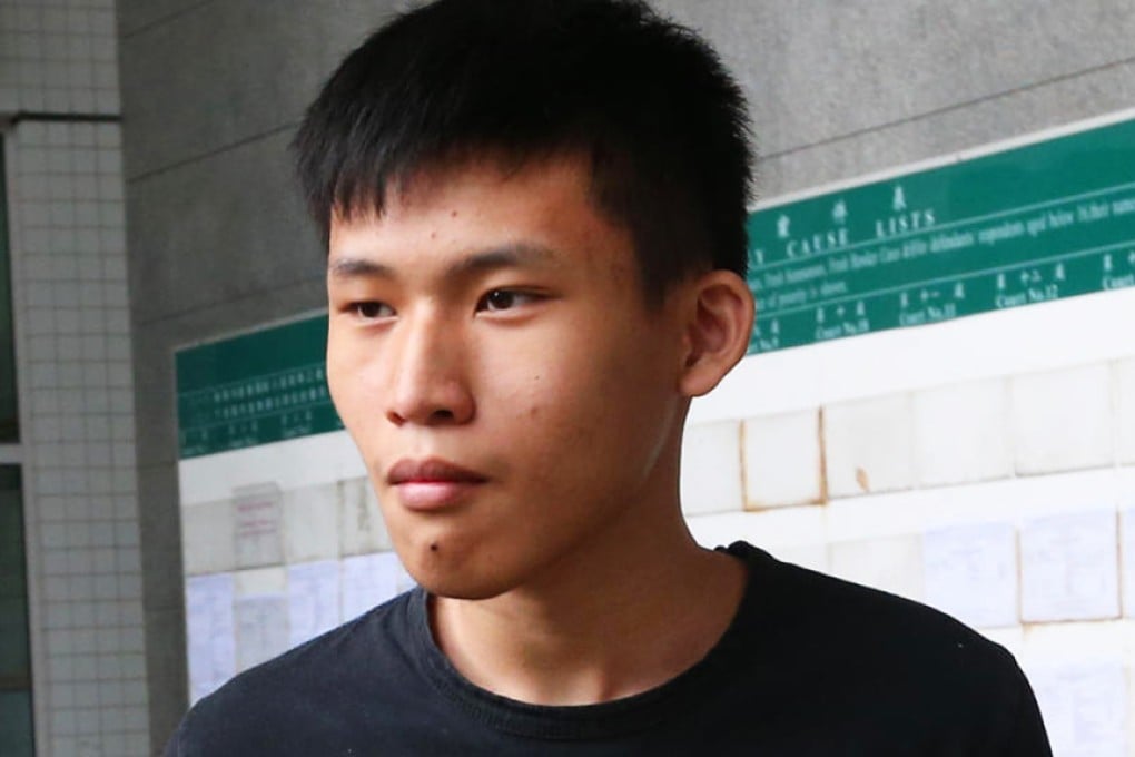 Student Ho Pak-hei leaves the court. Photo: David Wong