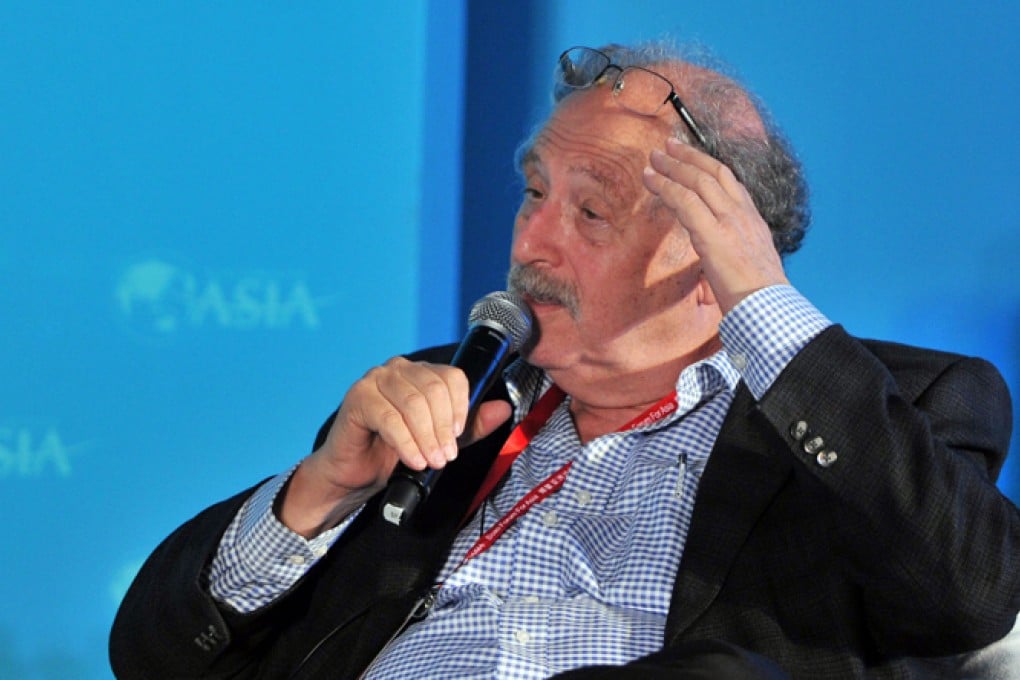 Israeli entrepreneur and investor Yossi Vardi speaks during a sub-forum with the theme of "Entrepreneurs: Born or Made?" at the 2015 Boao Forum for Asia, held in China. Photo: Xinhua
