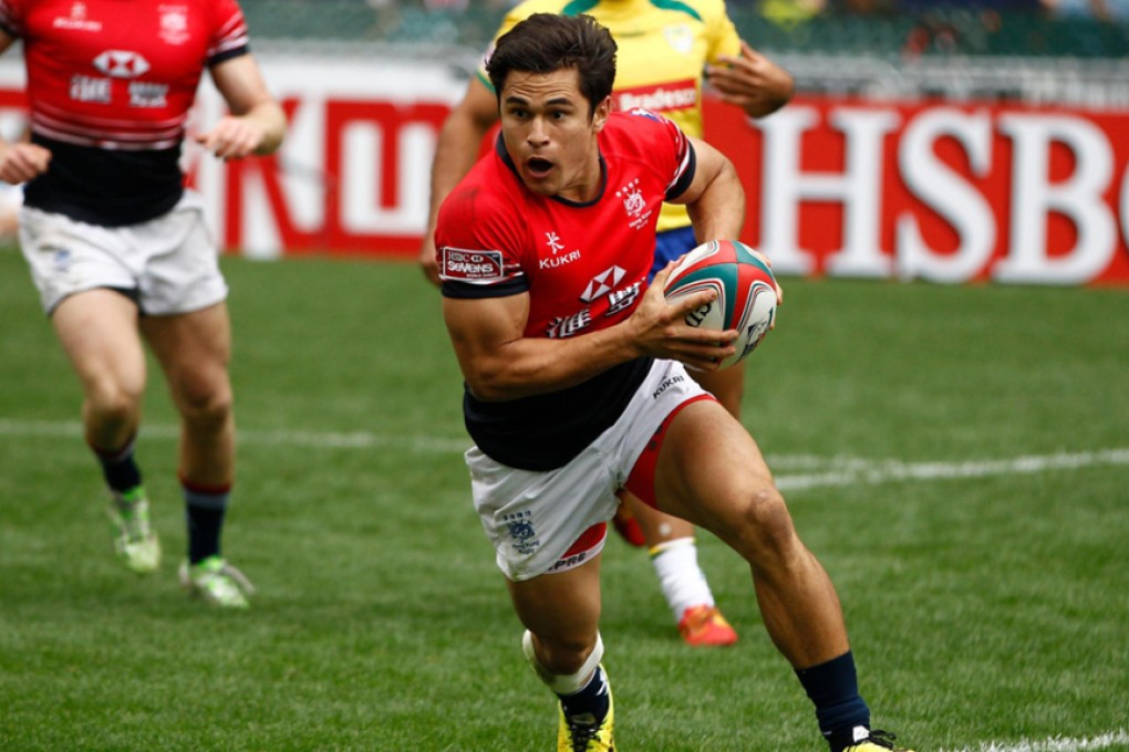 Rowan Varty on the charge during Hong Kong's 17-12 pool game loss to sevens newcomers Brazil. Photo: World Rugby
