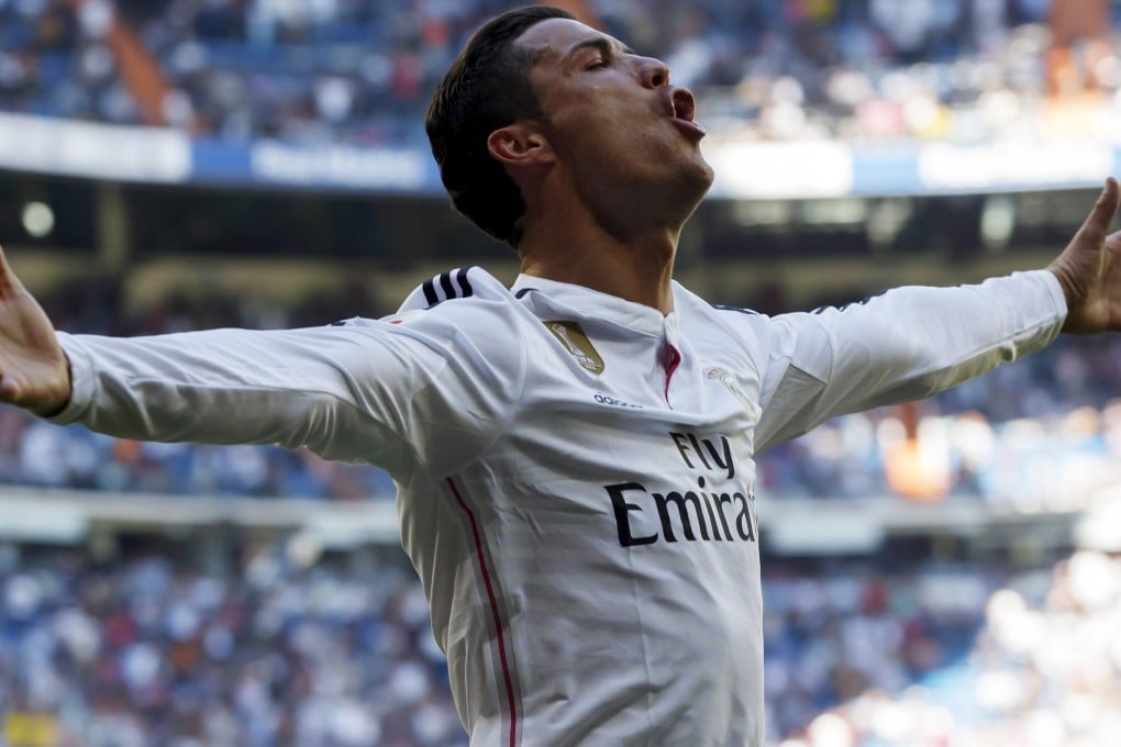Real Madrid's Cristiano Ronaldo celebrates his fifth goal against Granada during their La Liga clash. Real crushed the second-from-bottom side 9-1. Photo: Reuters