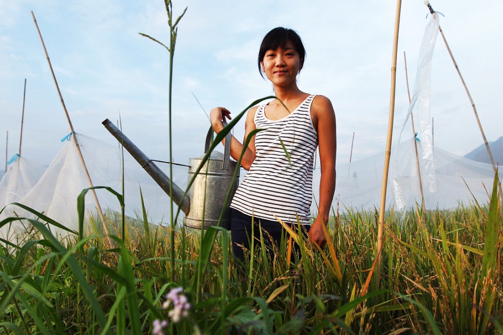 Jenni Li at her organic vegetable farm in Tse Uk Tseun