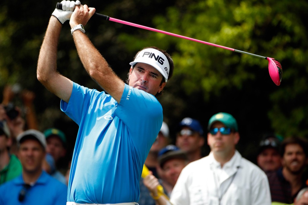 Bubba Watson hits a tee shot during a practice round leading up to the Masters at Augusta National Golf Club in Georgia. Photos: AFP