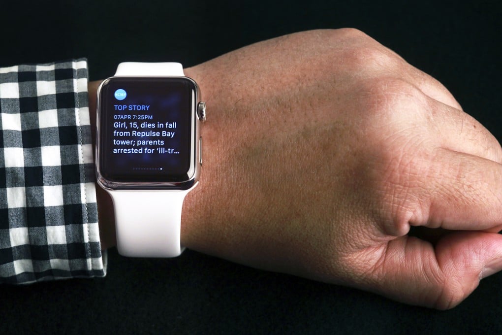 The new Apple Watch displaying the South China Morning Post app. Photo: Dickson Lee