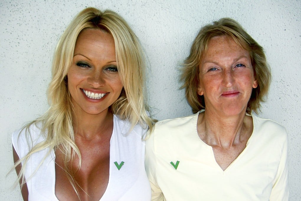 Pamela Anderson, honorary president of People for the Ethical Treatment of Animals, with the group's president, Ingrid Newkirk.