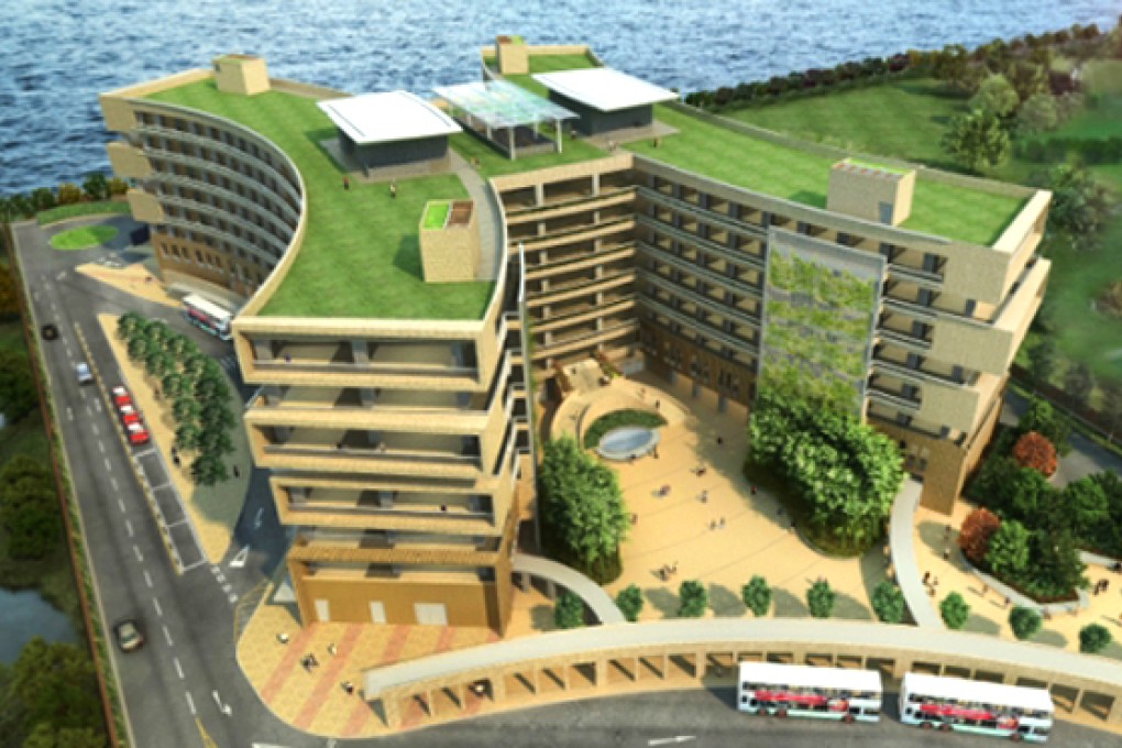 An artist's impression of the eight-storey columbarium in Tsang Tsui, Tuen Mun. Graphic: HK Distric Council