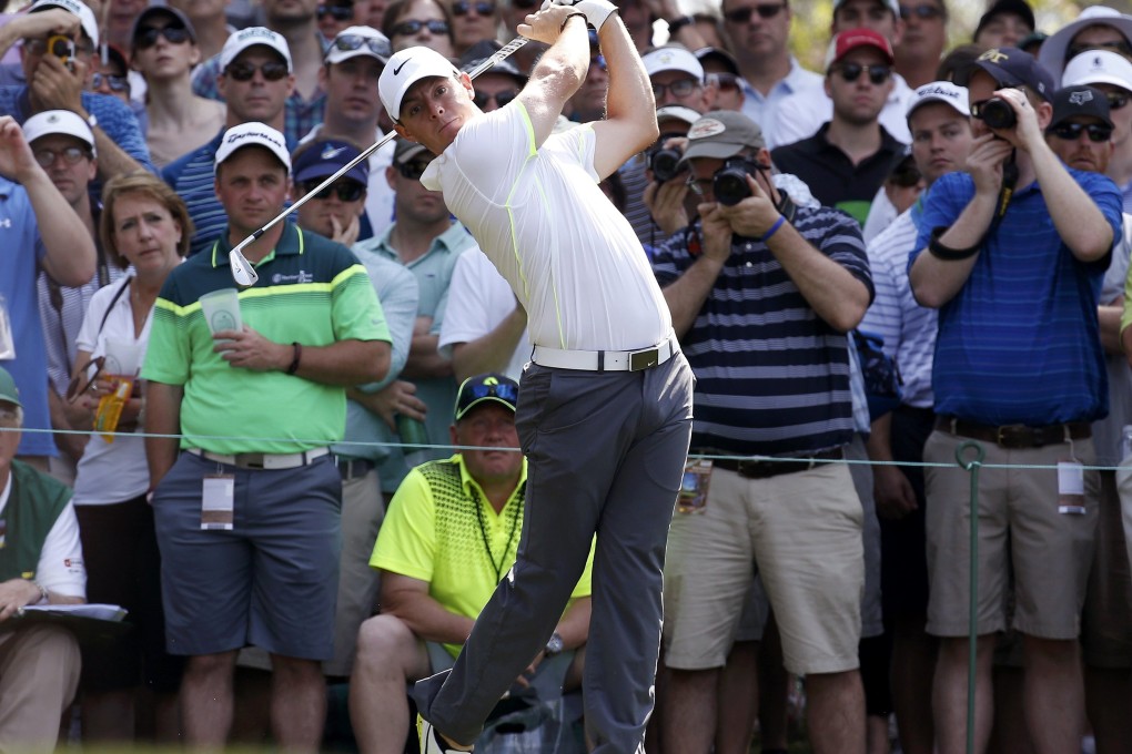 Rory McIlroy of Northern Ireland hits off at the fourth tee during a practice round on Wednesday ahead of the Masters at Augusta National. Photos: Reuters