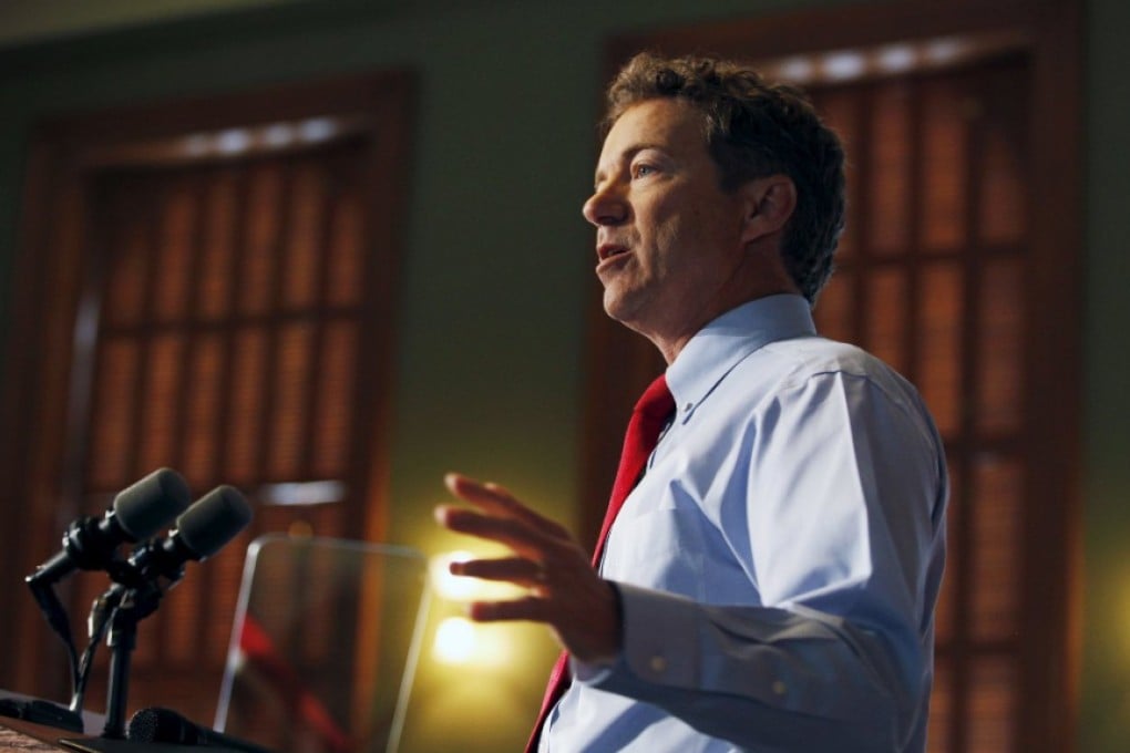US Republican senator Rand Paul has released a 50-page blueprint to revive the American economy. Photo: Reuters