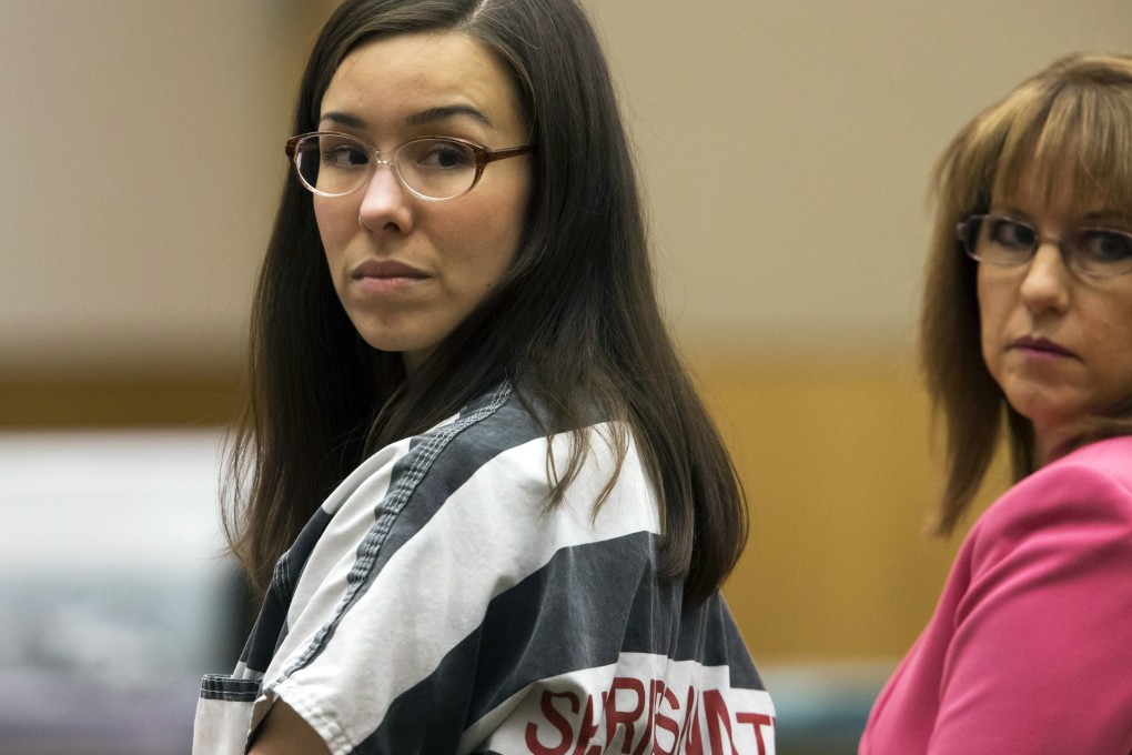 Jodi Arias, left, next to her attorney, Jennifer Willmott, during Arias' sentencing in Maricopa County Superior Court in Phoenix, Arizona, Monday. Photo: AFP