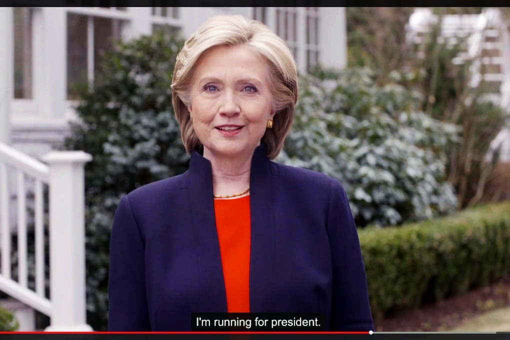 Hillary Clinton announces her presidential bid. Photo: AP