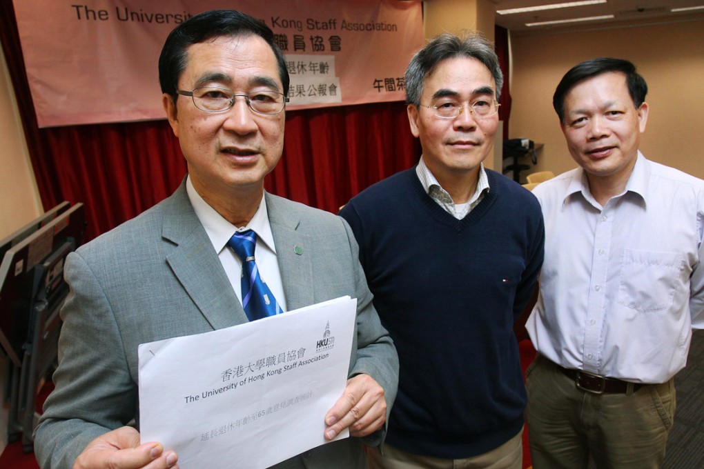 Union president Stephen Chan (left) and vice-presidents Cheung Po-yin (centre) and Huang Yuping. Photo: May Tse