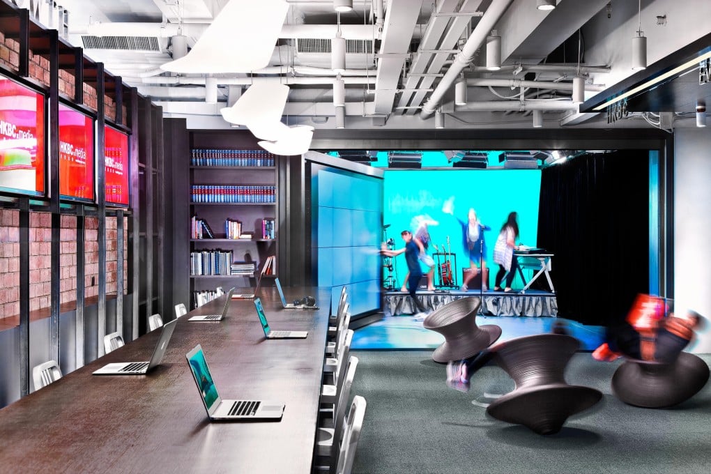 Jason Caroline Design employed a playful element in its redesign of the Chai Wan office of Chinagrowth, a 24-hour radio station and multimedia hub. Photo: John Butlin