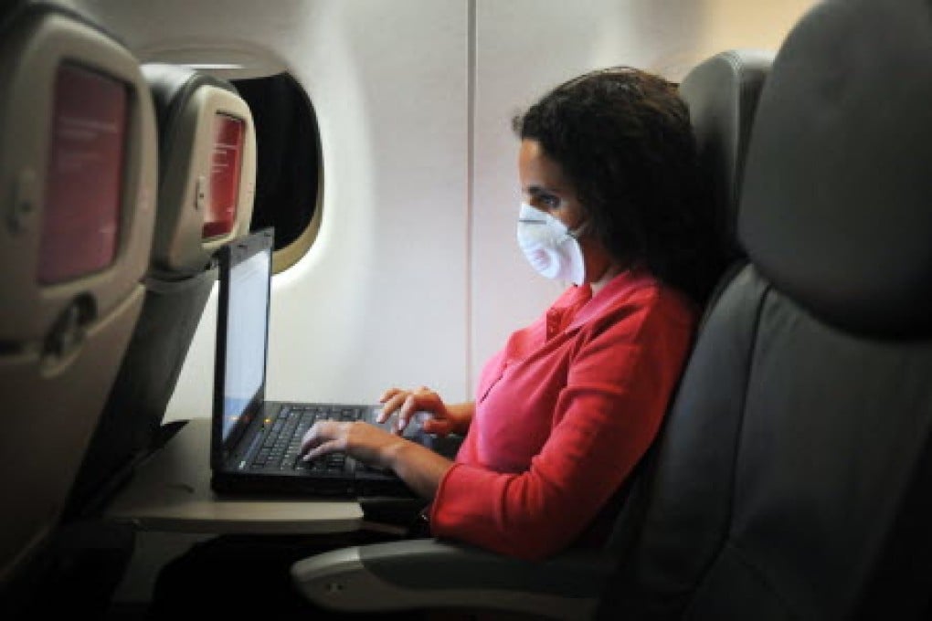 A worst-case scenario is that a terrorist with a laptop computer would sit among the passengers and take control of the airplane. Photo: AFP