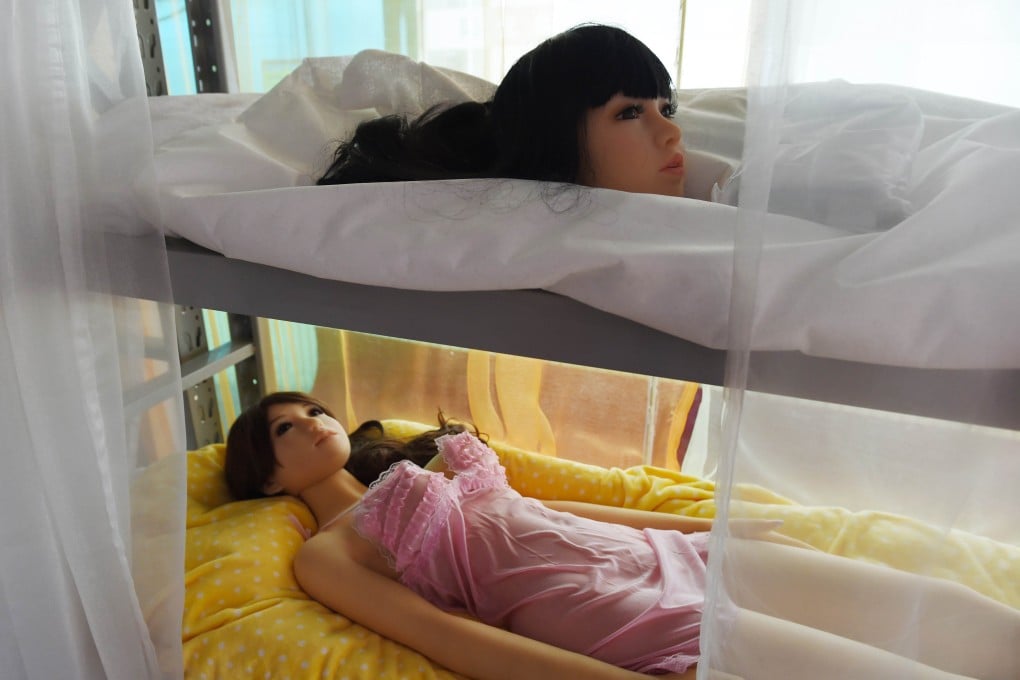 High-end sex dolls on display at the Micdolls store in Beijing. Photo: AFP