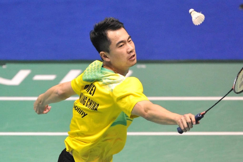 Hong Kong's Wei Nan hits a return against Wang Zhengming in their singles semi-final at the China Masters tournament. Photo: AFP