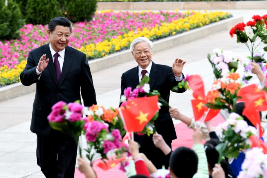 Chinese President Xi Jinping (left) and Nguyen Phu Trong, general secretary of the Central Committee of the Communist Party of Vietnam. Photo: Xinhua