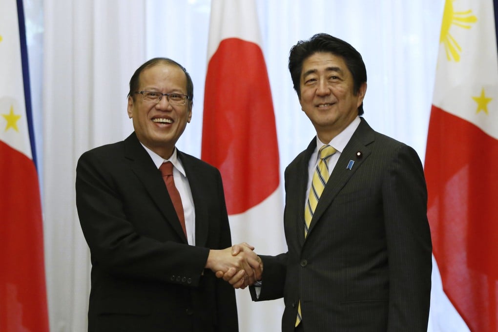 Benigno Aquino and Shinzo Abe during the Philippine leader's visit to Japan last June. Photo: Reuters