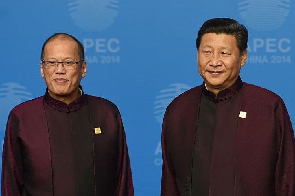 Benigno Aquino and Xi Jinping at last's year's Apec leaders' summit in Beijing. Photo: AFP