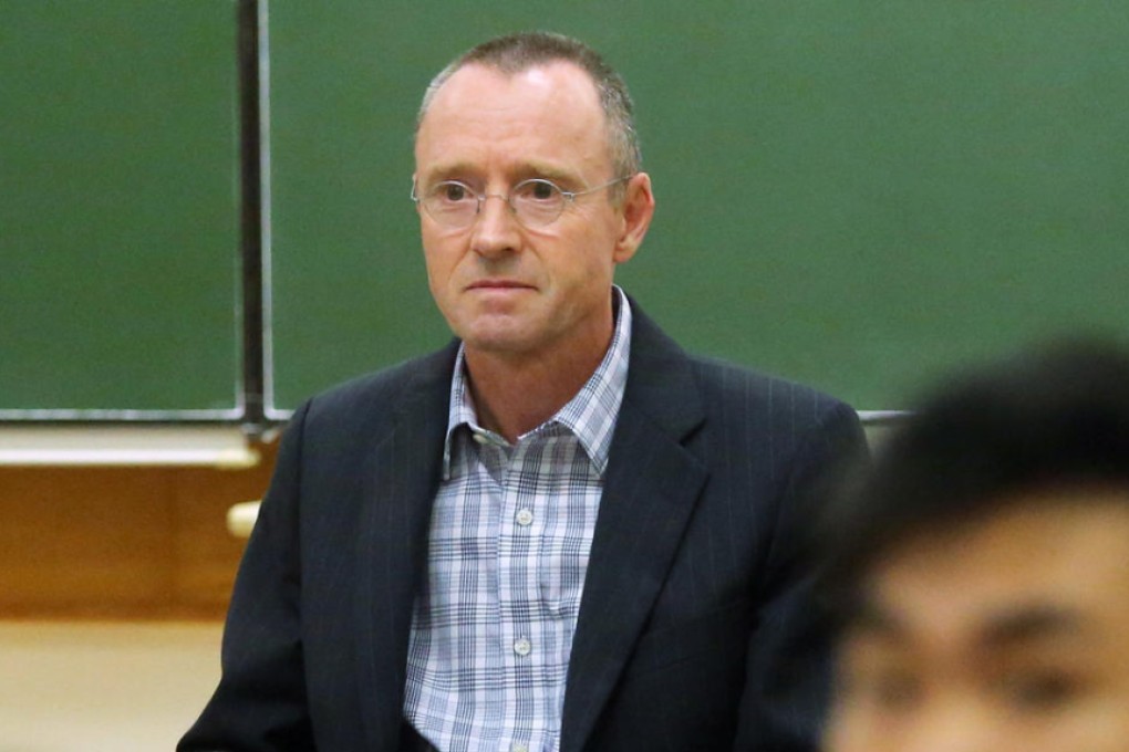 Ian Holliday meets students yesterday. Photo: Sam Tsang