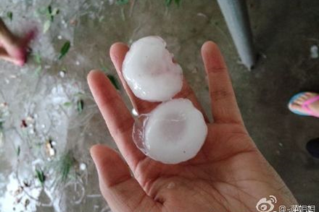 Shantou, 280km east of Hong Kong, was hit by an extraordinary hailstorm on Monday. Photo: SCMP Pictures