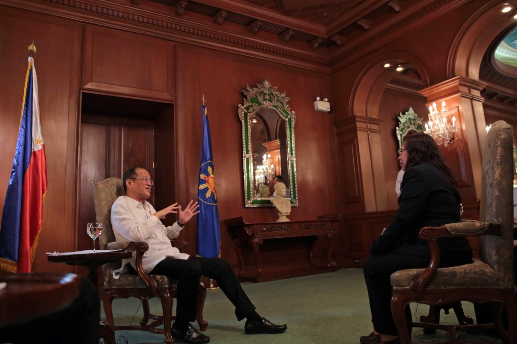 Philippine President Benigno Aquino speaks with the South China Morning Post's Raissa Robles last week. Photo: SCMP Picture