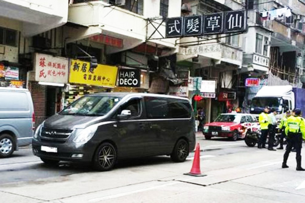 The woman, thought to be between 70 and 80 years old, was trying to cross Castle Peak Road, Cheung Sha Wan at the intersection with Tonkin Street when the accident happened at about 10.30am. Photo: Commercial Broadcasting