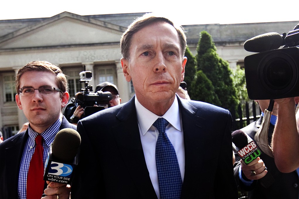 Former director of CIA General David Petraeus exits the federal courthouse. Photo: AFP