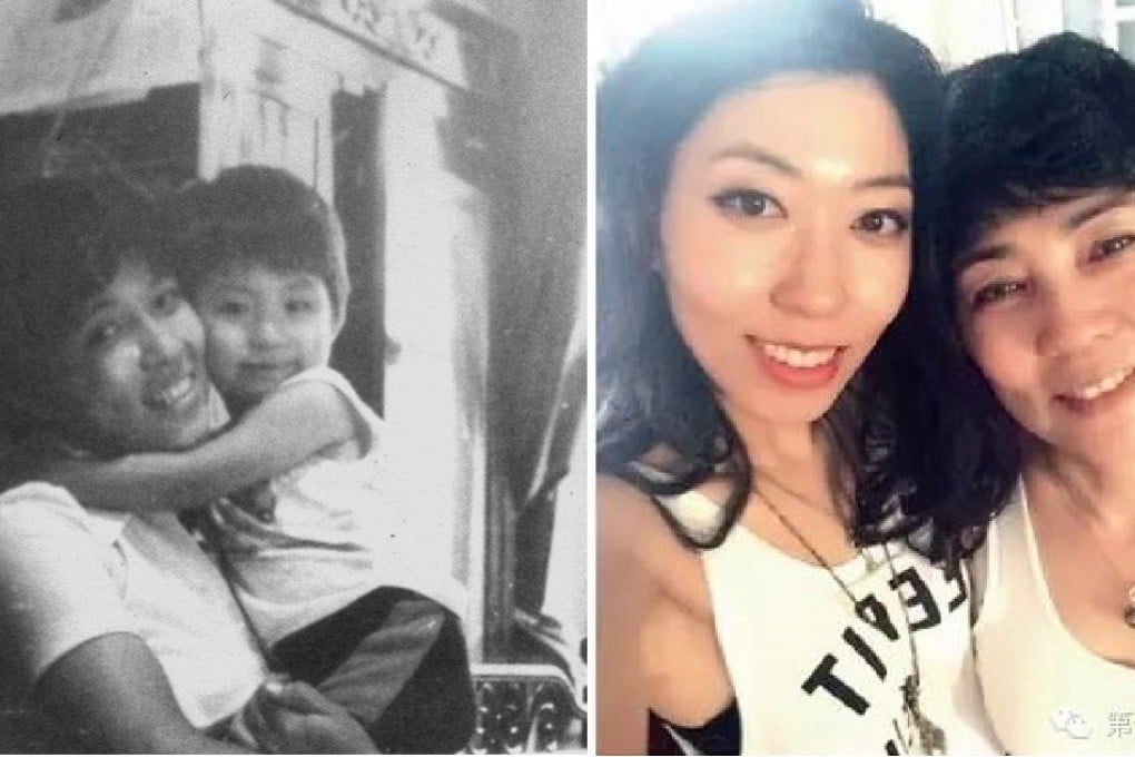 On the left, a photo of singer Wanting Qu as a child with her mother, Qu Zhang Mingjie, posted by the musician on her Facebook page on Friday; on the right is a recent social media photo of the pair. Photo: Facebook