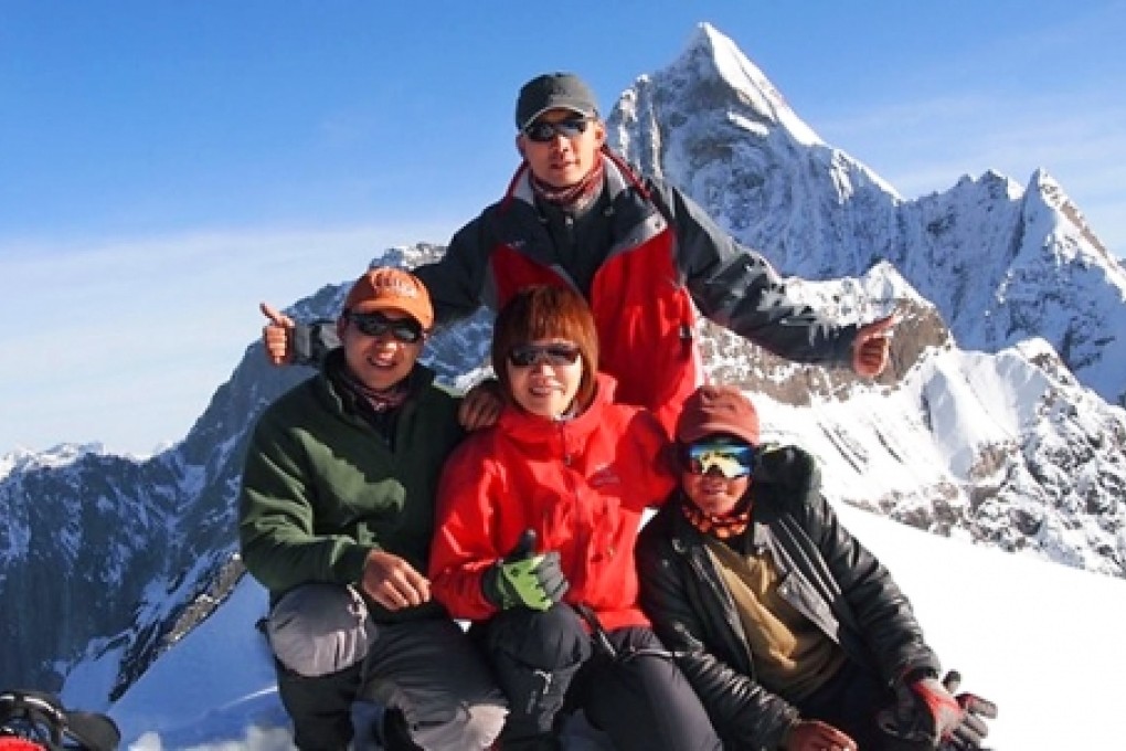 The adventurous Ada Tsang (front, centre) scales another peak in 2012. Photo: SCMP